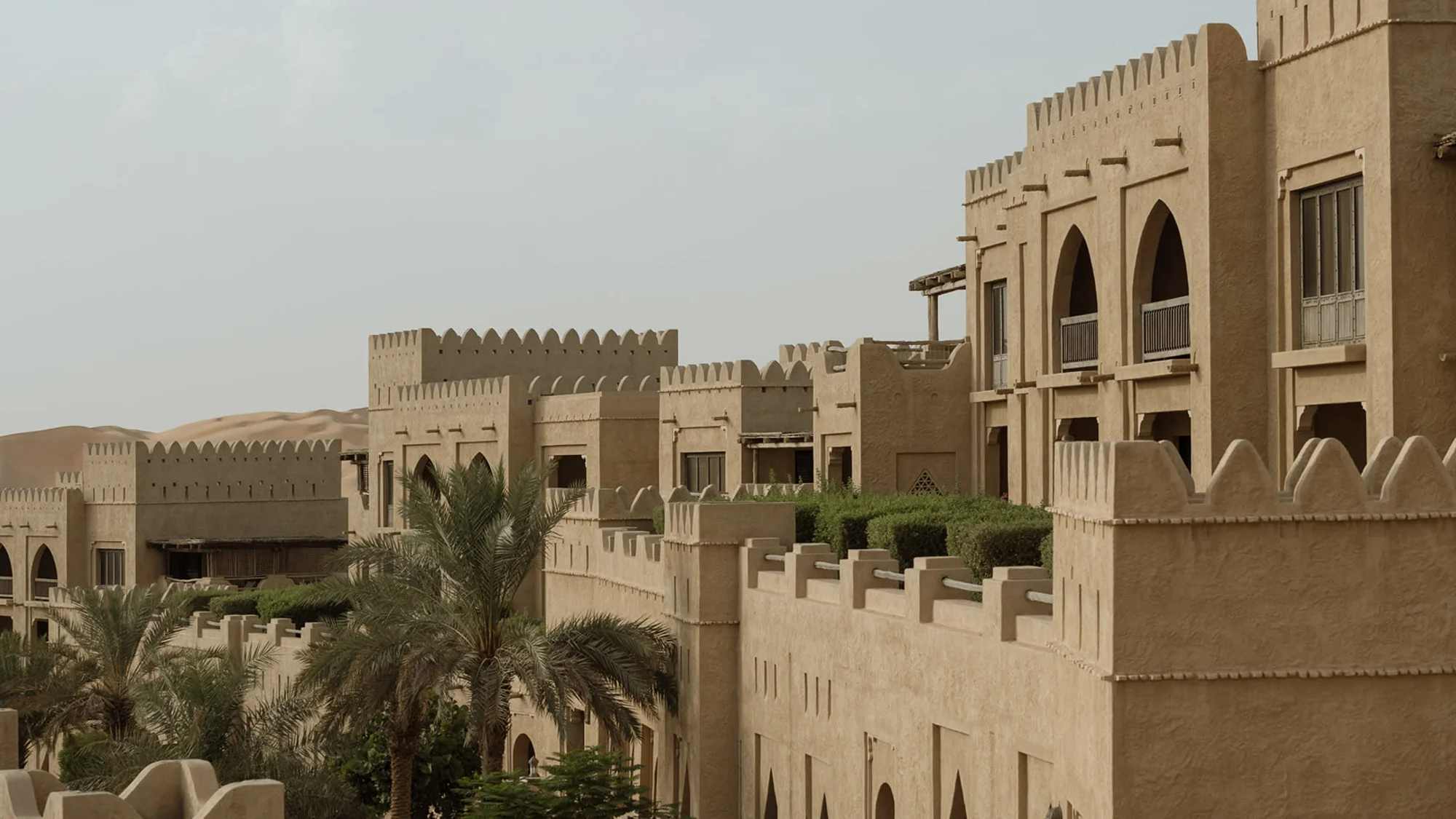 Desert resort overview from afar.