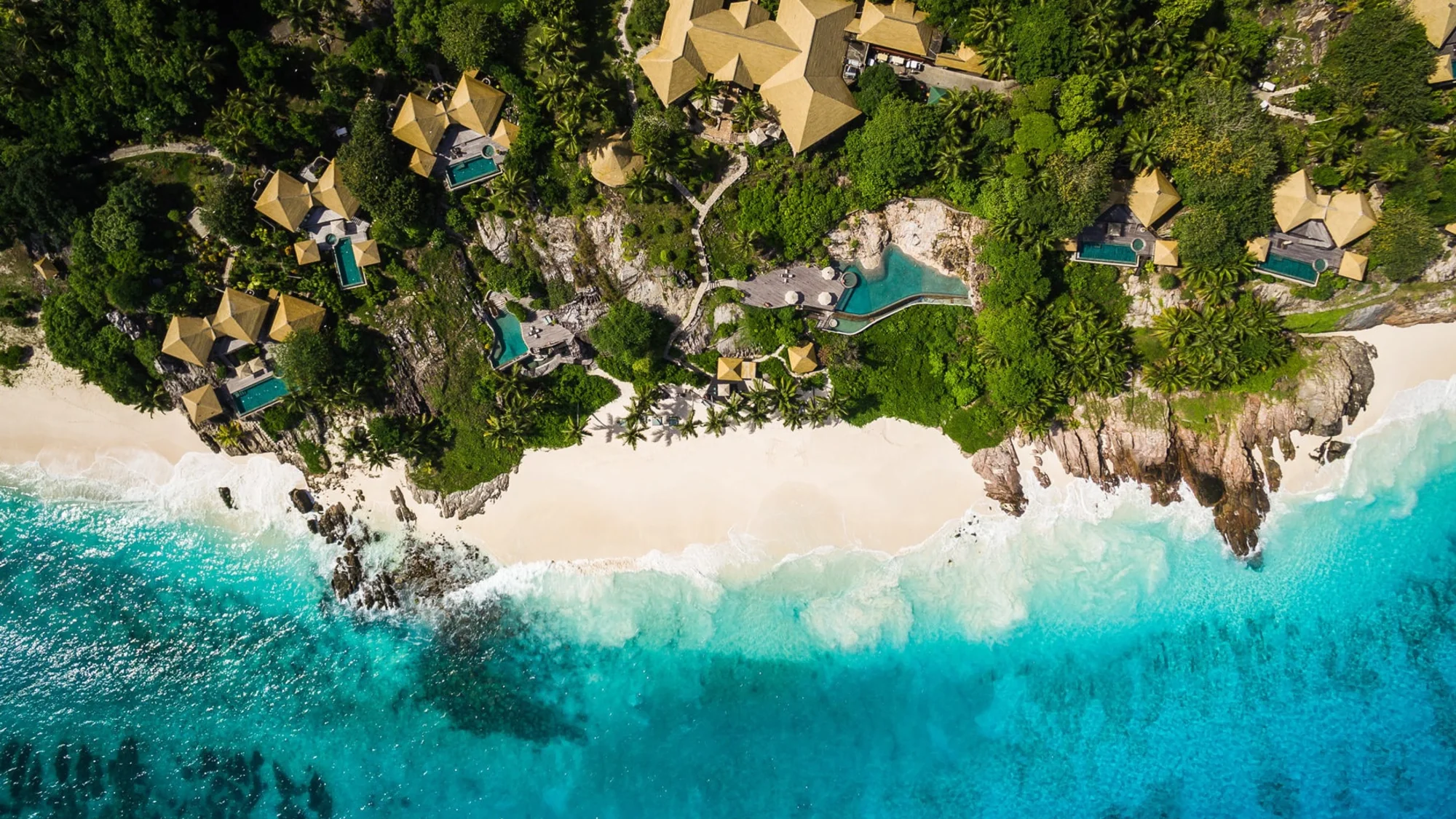 Private pool villa on Fregate Island with ocean views and tropical surroundings.