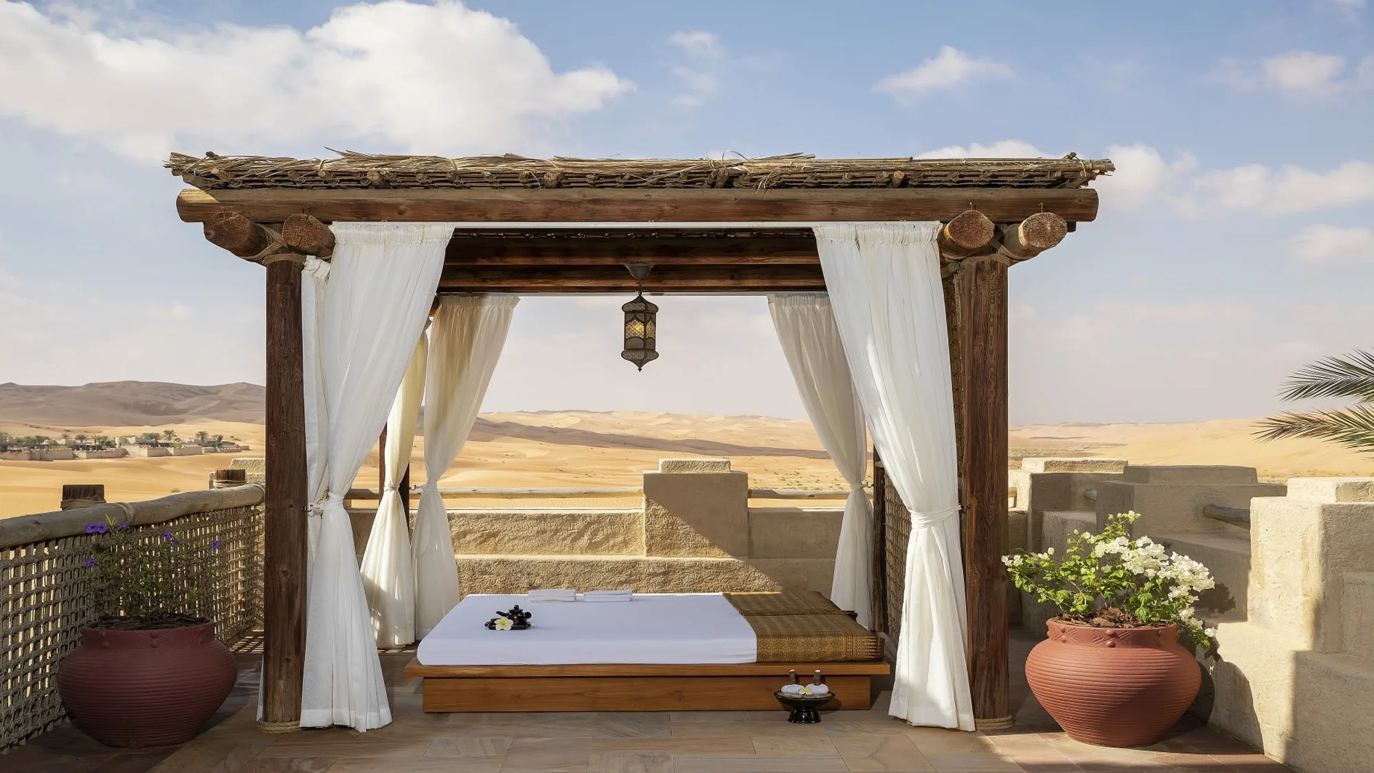 Thai sala spa cabana in the desert.