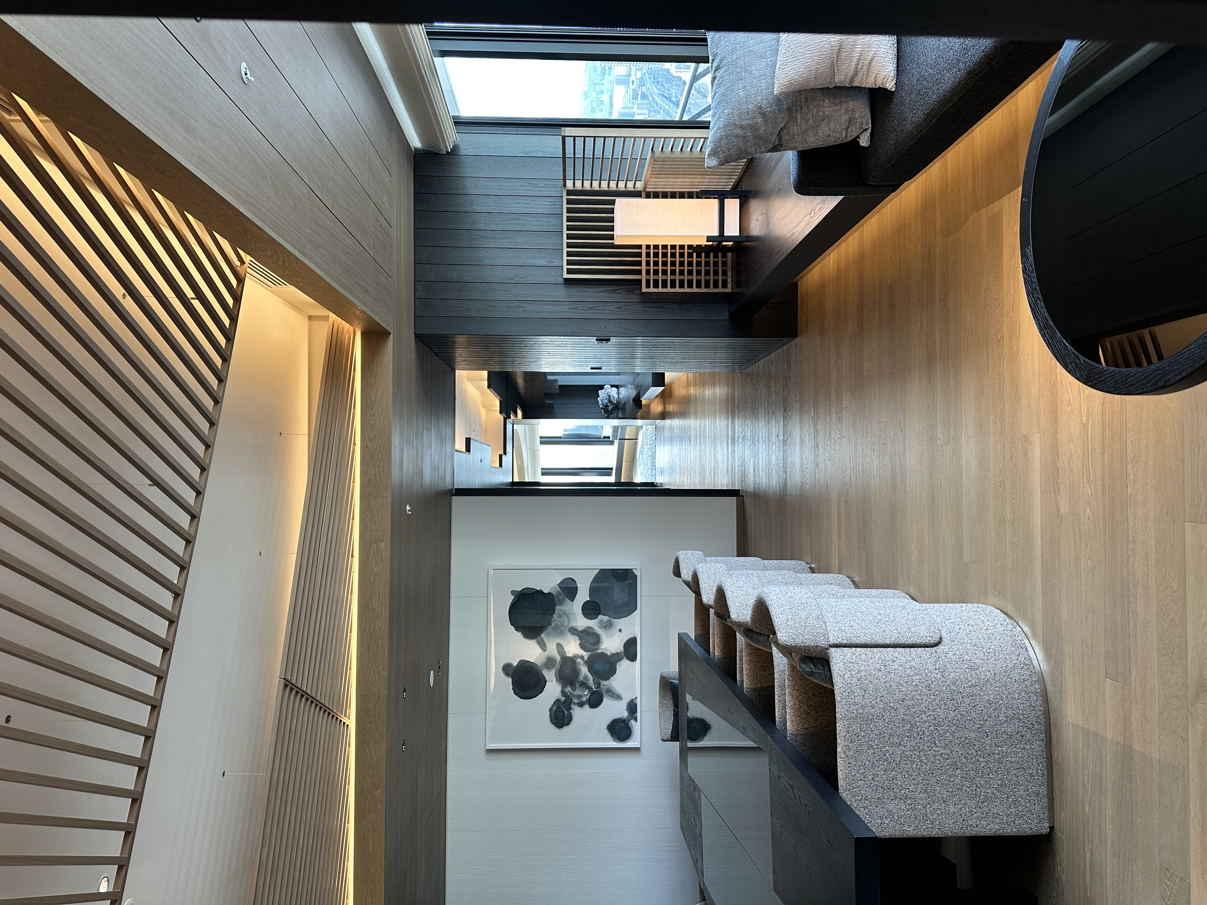 Extended hallway view of the presidential suite at the Four Seasons Osaka.
